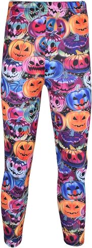 Girls Halloween Legging Spider Web Skull Print Leggings Fancy Costume 3-13 Years in Kuwait