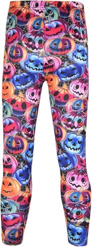 Girls Halloween Legging Spider Web Skull Print Leggings Fancy Costume 3-13 Years in Kuwait