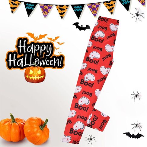 Girls Halloween Legging Spider Web Skull Print Leggings Fancy Costume 3-13 Years in Kuwait