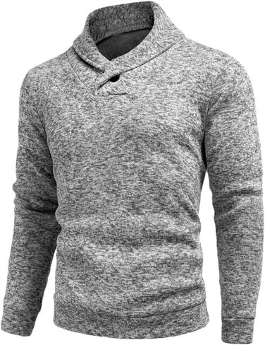 Men's Retro Hollowed Out Long Sleeved High Neck Sweatshirt With Buttons, Solid Color Pullover Sweater, And Lapel Sweater in Saudi Arabia