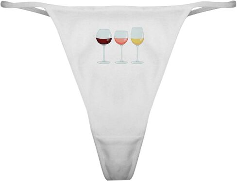 Cafepress Pink Wine Bottle Glass Classic Thong Intonder ، سراويل داخلية للسيدات in Kuwait