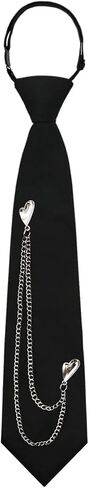 Ties for Women, Pre-Tied Tie for Girls Womens Necktie with Punk Metal Chain for School Uniform Shirt Cosplay Prom in Saudi Arabia