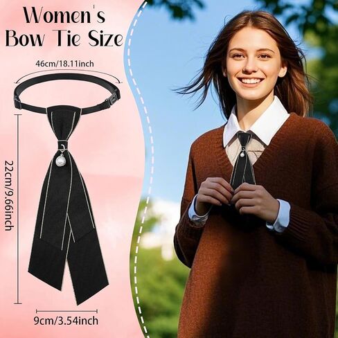 Bow Ties for Women, Adjustable Womens Tie with Artificial Pearl for School Party Business Leisure Formal Graduation in Saudi Arabia