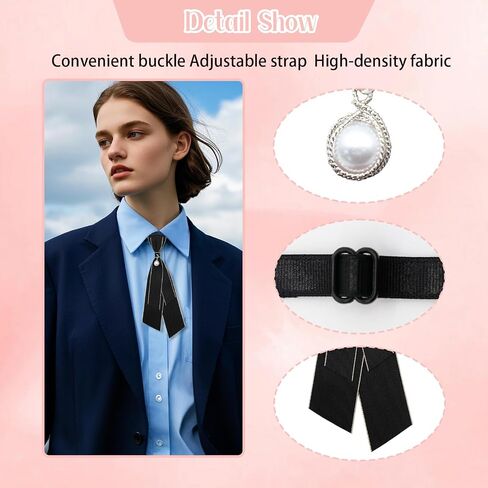 Bow Ties for Women, Adjustable Womens Tie with Artificial Pearl for School Party Business Leisure Formal Graduation in Saudi Arabia