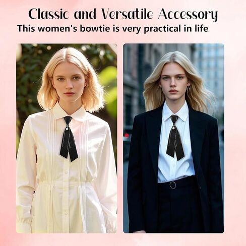 Bow Ties for Women, Adjustable Womens Tie with Artificial Pearl for School Party Business Leisure Formal Graduation in Saudi Arabia