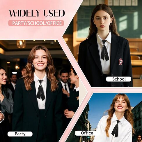 Bow Ties for Women, Adjustable Womens Tie with Artificial Pearl for School Party Business Leisure Formal Graduation in Saudi Arabia