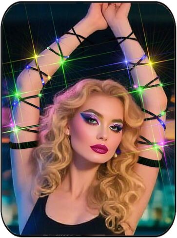 Arm Wraps Rave Cyberpunk Light Up Hand Straps Neon EDC Outfit Festival Accessories for Women in Kuwait