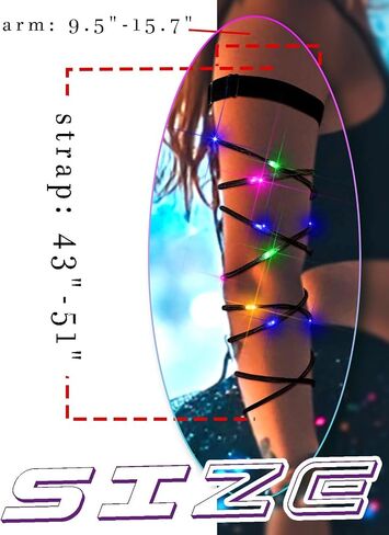 Arm Wraps Rave Cyberpunk Light Up Hand Straps Neon EDC Outfit Festival Accessories for Women in Kuwait