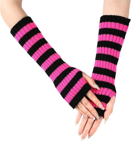 Goth Arm Warmers Y2k Women Rave Cute Fashion Punk Japanese Winter Grunge in Saudi Arabia