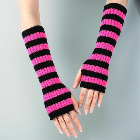 Goth Arm Warmers Y2k Women Rave Cute Fashion Punk Japanese Winter Grunge in Saudi Arabia