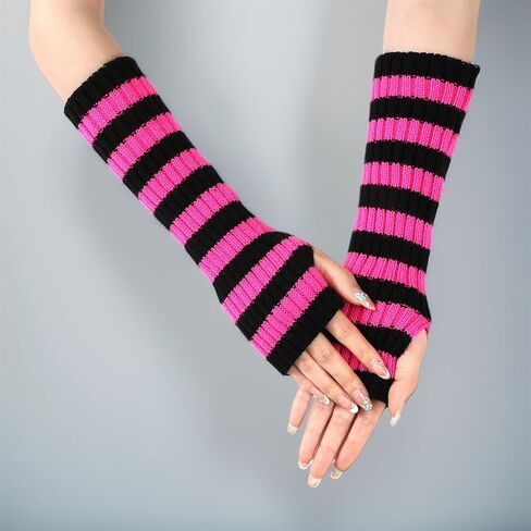 Goth Arm Warmers Y2k Women Rave Cute Fashion Punk Japanese Winter Grunge in Saudi Arabia
