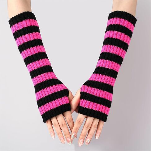 Goth Arm Warmers Y2k Women Rave Cute Fashion Punk Japanese Winter Grunge in Saudi Arabia