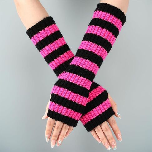 Goth Arm Warmers Y2k Women Rave Cute Fashion Punk Japanese Winter Grunge in Saudi Arabia