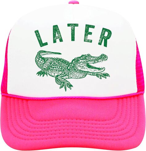 في وقت لاحق Gator Trucker Hat للرجال والنساء مضحكة رغوة FOAM CLASSIC 5 PANE MESH SNAPBACK in Kuwait