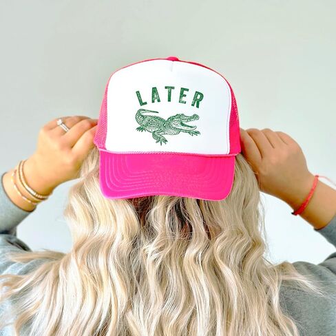 في وقت لاحق Gator Trucker Hat للرجال والنساء مضحكة رغوة FOAM CLASSIC 5 PANE MESH SNAPBACK in Kuwait