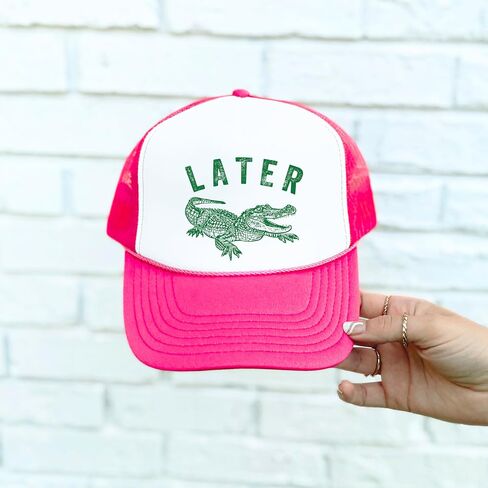 في وقت لاحق Gator Trucker Hat للرجال والنساء مضحكة رغوة FOAM CLASSIC 5 PANE MESH SNAPBACK in Kuwait