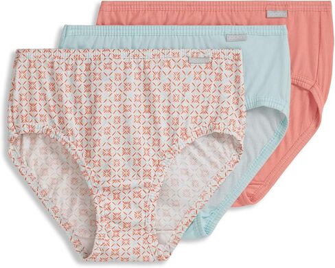 ملابس داخلية نسائية من Jockey بمقاس كبير Elance Hipster - 3 قطع، Soft Rose/Avenue Geo/Turquoise Cloud، 9 in Saudi Arabia