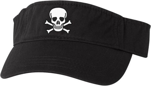 Go All Out Skull & Crossbones Bucket Ponytail Visor Embroidered Cap Dad Hat in Kuwait