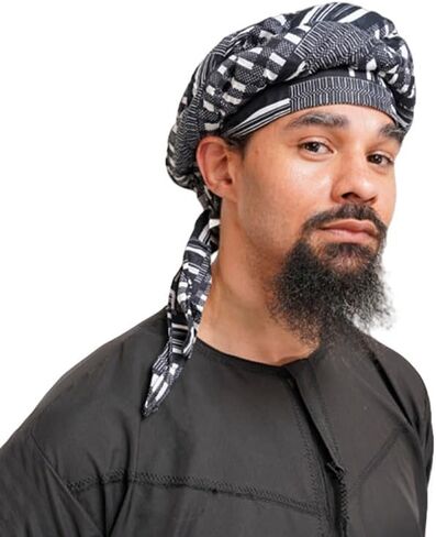 Turban Head Wraps for Men, Skull Cap, Halo Turban, Pre-Tied Tassels Men, Satin Lined Hat with Fringe Twisted Tail in Saudi Arabia