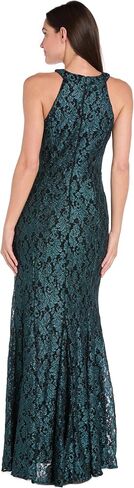 Long Glitter Lace Cocktail Gown W/Scalloped Bodice Detail in Saudi Arabia