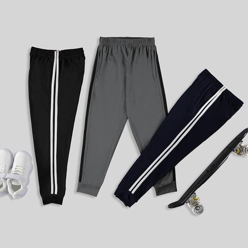 Pure Champ 3 Pack Boys Poys Spectpants Mesh Lightweight Kids Withing with Zipper Mobicets Active Quick-Dry Boys Sister 4-20 in Kuwait