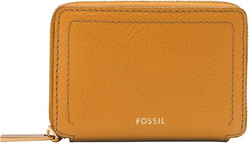 محفظة نسائية من Fossil Logan LiteHide™ مصنوعة من الجلد بتقنية RFID مع سحاب حول حافظة البطاقات، باللون البرتقالي (الموديل: SL10045763) in Saudi Arabia