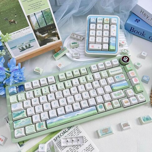 PBT Pink Keycaps Set Cherry Profile Dopamine Keycaps Custom Dye-Sublimation Keyboard Keycaps for 60% 65% 70% 75% 100% Cherry Gateron MX Switches Mechanical Keyboard in Saudi Arabia