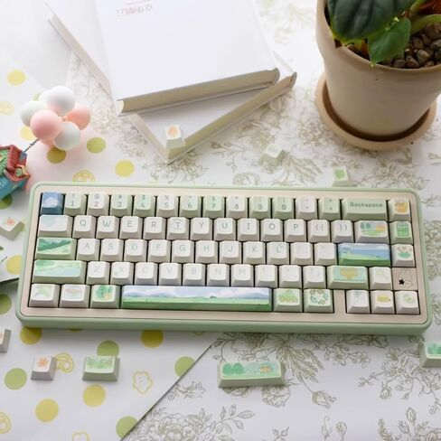PBT Pink Keycaps Set Cherry Profile Dopamine Keycaps Custom Dye-Sublimation Keyboard Keycaps for 60% 65% 70% 75% 100% Cherry Gateron MX Switches Mechanical Keyboard in Saudi Arabia