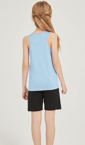 Girls/Kids/Teen Quick Dry Tank Tops Undershirts Moisture Wicking Active Athletic Sleeveless Shirts （Age 5-16Y） in Kuwait