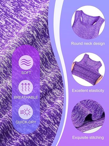 2 Pack Girls Athletic Crop Tank Tops Dry Fit Sleeveless Workout Dance Racerback Tank Tops Performance Top for 5-14Y in Kuwait