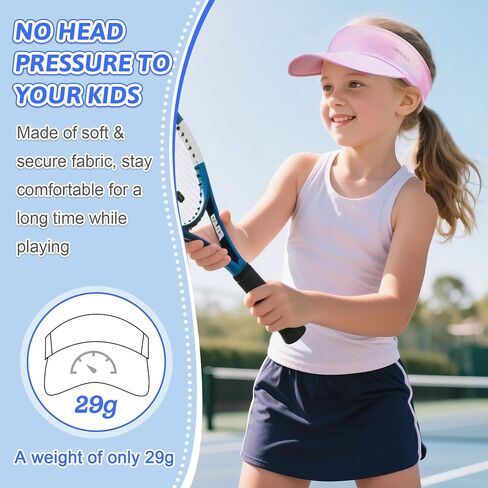 Kids Sun Visor Hats for Girls Boys, Lightweight Cooling Stretchy Visor, Packable Sports Hat for Running, Tennis, Golf in Saudi Arabia