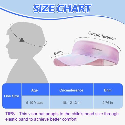 Kids Sun Visor Hats for Girls Boys, Lightweight Cooling Stretchy Visor, Packable Sports Hat for Running, Tennis, Golf in Saudi Arabia