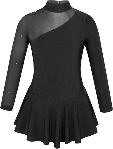 Girls Figure Ice Roller Skating Ballet Dance Gymnastics Leotard Dress,Stage Performance Costume in Saudi Arabia
