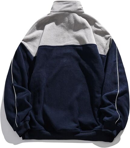 Aelfric Eden Quarter Zip Sweatshirt Mens Oversized Sweatshirts Contrast Color Zipper Fleece Pullover in Saudi Arabia