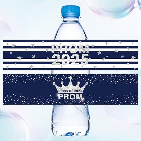 50 Pieces Prom Decoration Prom Water Bottle Labels Prom Water Bottle Sticker Labels Graduation Water Bottle Labels Class of 2024 Water Bottle Label Sticker Wrapper Bottle Label for High School in Kuwait