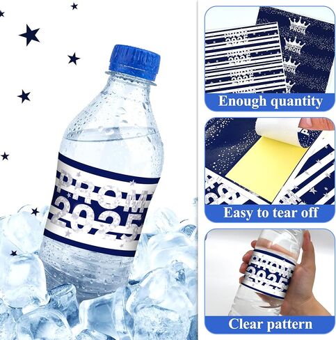 50 Pieces Prom Decoration Prom Water Bottle Labels Prom Water Bottle Sticker Labels Graduation Water Bottle Labels Class of 2024 Water Bottle Label Sticker Wrapper Bottle Label for High School in Kuwait