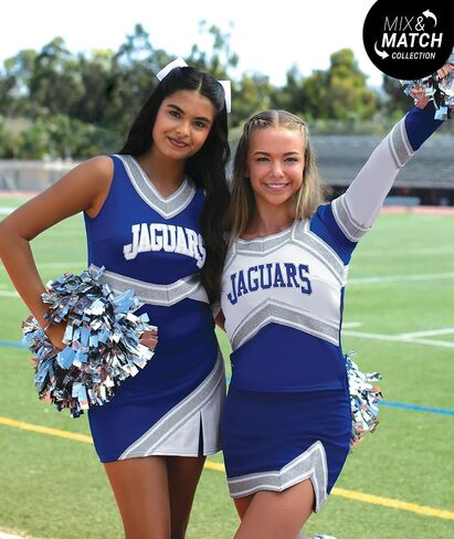 chassé Cheerleading Uniform Skirt for Girls - Blaze Boost, Fitted Asymmetrical Pleat Cheerleader Outfit in Saudi Arabia