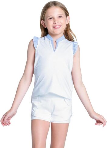 Lucky In Love Lovely Pleat Sleeveless Girls Golf Polo in Saudi Arabia