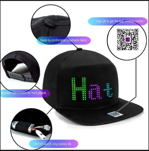 Programmable Message Hat LED Colorful Message Display, App Controlled in Saudi Arabia