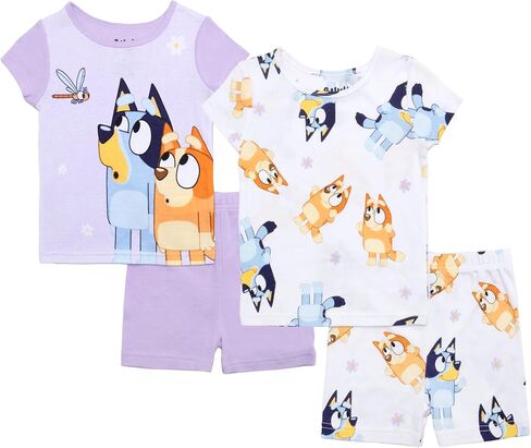 Bluey unisex-child 4-Piece Snug-fit Cotton Pajama Set, Soft & Cute for Kids in Saudi Arabia