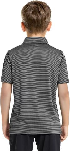 Boys Polo Shirts Short Sleeve Striped Performance Moisture Wicking Dry Fit Golf Shirts for Boys Youth Kids in Saudi Arabia