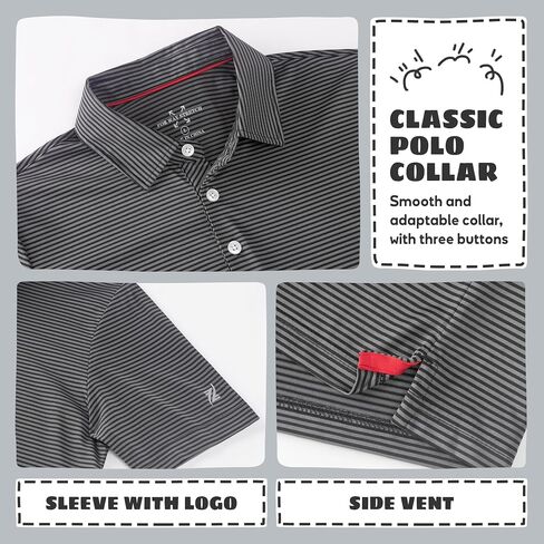 Boys Polo Shirts Short Sleeve Striped Performance Moisture Wicking Dry Fit Golf Shirts for Boys Youth Kids in Saudi Arabia