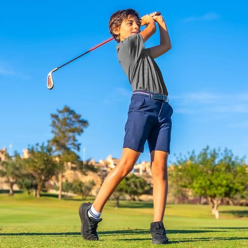 Boys Polo Shirts Short Sleeve Striped Performance Moisture Wicking Dry Fit Golf Shirts for Boys Youth Kids in Saudi Arabia