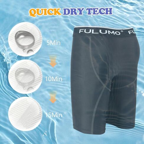Boys'swim Jammers Youth Quick Dry Upf 50+ Sun Athletic Swimming Shorts للمسابقات الرياضية المائية الكربون in Kuwait