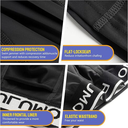 Boys'swim Jammers Youth Quick Dry Upf 50+ Sun Athletic Swimming Shorts للمسابقات الرياضية المائية الكربون in Kuwait