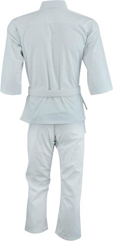 Regular Light Weight Karate Open Coat Uniform 8 Oz Cotton Poly White Belt Included in Saudi Arabia