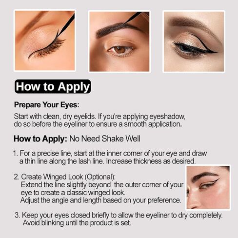 UOG Liquid Eyeliner & الحواجب بطانة-مقاومة للماء ، شبه دائمة ، مقاومة للتلطيف ، تصل إلى 7 أيام ، خالية من الحساسية مع نصيحة نحيلة دقيقة. 5.0 مل/0.18 فلوريدا أوقية (أسود ، 1 جهاز كمبيوتر) in Kuwait