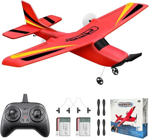 HAWK'S WORK 4 Channel RC Plane, Remote Control Airplane Cessna Ready to Fly, Brushless Motor 6-axis Gyro Stabilizer 3 Flight Mode Stunt Flying, Easy Trainer for Beginner & Kid in Kuwait