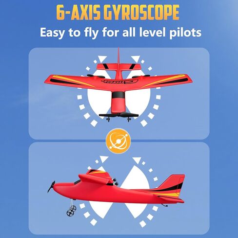 HAWK'S WORK 4 Channel RC Plane, Remote Control Airplane Cessna Ready to Fly, Brushless Motor 6-axis Gyro Stabilizer 3 Flight Mode Stunt Flying, Easy Trainer for Beginner & Kid in Kuwait