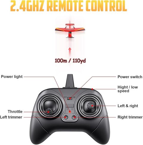 HAWK'S WORK 4 Channel RC Plane, Remote Control Airplane Cessna Ready to Fly, Brushless Motor 6-axis Gyro Stabilizer 3 Flight Mode Stunt Flying, Easy Trainer for Beginner & Kid in Kuwait